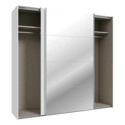 Szafa ubraniowa 220 cm Biały / Biały połysk